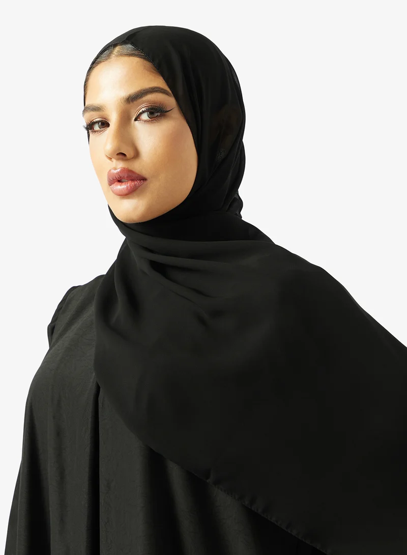 Hayas Closet  Black Embroidered Abaya With Sheila for Women | Best Price UAE